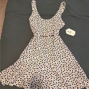 Floral Print Sleeveless Dress with waist band